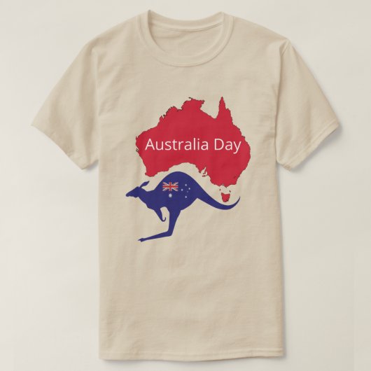 愛国オーストラリア国旗地図 Tシャツ (デザイン正面)