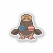 愛国カウヘッドサングラスヴィンテージ デザイン_1 シール (正面)