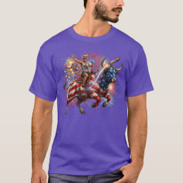 愛国カウボーイルーター花火 アメリカ独立記念日 Tシャツ