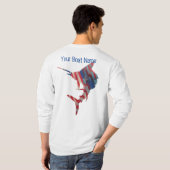 愛国カスタム魚釣りの魚のシャツ Tシャツ (裏面フル)