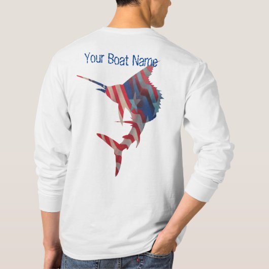 愛国カスタム魚釣りの魚のシャツ Tシャツ (裏面)