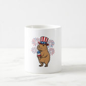 愛国カピバラアイスクリーム花火Tシャツデザイン コーヒーマグカップ (中央)