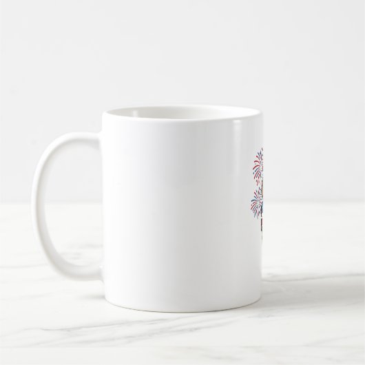 愛国カピバラアイスクリーム花火Tシャツデザイン コーヒーマグカップ (左)