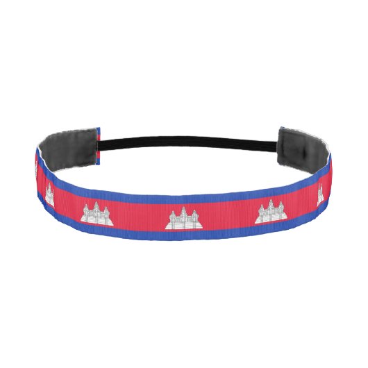 愛国カンボジアの旗 アスレチックヘッドバンド (正面)