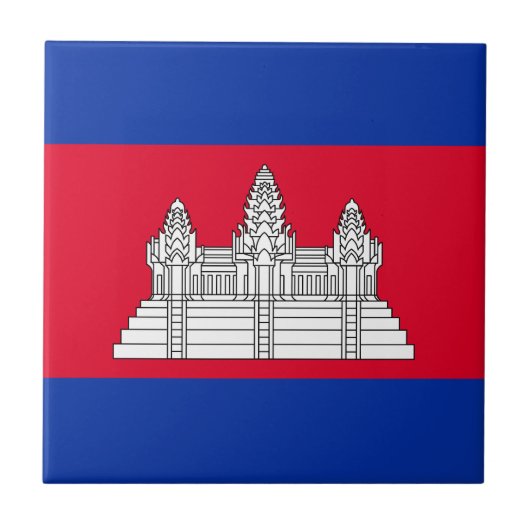 愛国カンボジアの旗 タイル (正面)