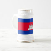 愛国カンボジアの旗 ビールジョッキ (正面左)