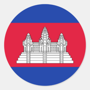 愛国カンボジアの旗 ラウンドシール