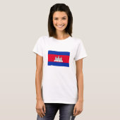愛国カンボジアの旗 Tシャツ (正面フル)
