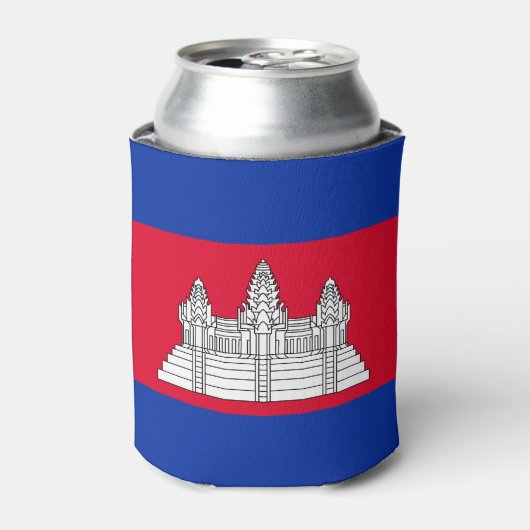 愛国カンボジア国旗 缶クーラー (缶正面)