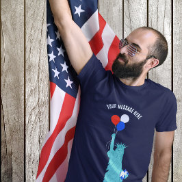 愛国カートゥーン自由の女神の誕生日パーティー Tシャツ