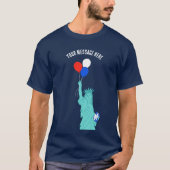 愛国カートゥーン自由の女神の誕生日パーティー Tシャツ (正面)