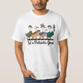 愛国ガチョウ・マーチングTシャツ 面白い7月4日 Tシャツ (正面)