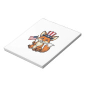 愛国キツネ ビンテージ 彫刻 Tシャツ デザイン 1 ノートパッド (回転)