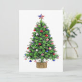 愛国クリスマスツリー 赤 白 青 アメリカ 愛国心 シーズンカード (スタンド正面)