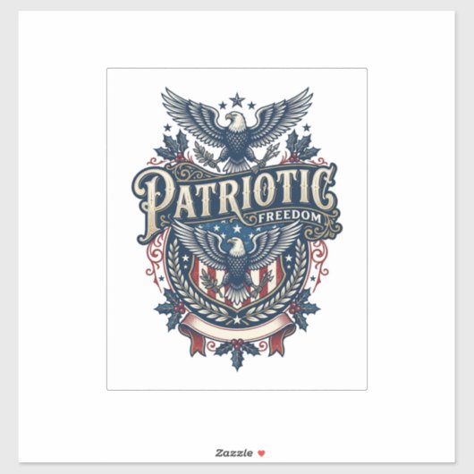愛国クリスマスベクターグラフィックTシャツ (2) シール (シート)