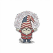 愛国グノーム花火ビンテージ ベクター デザイン_1 シール (正面)