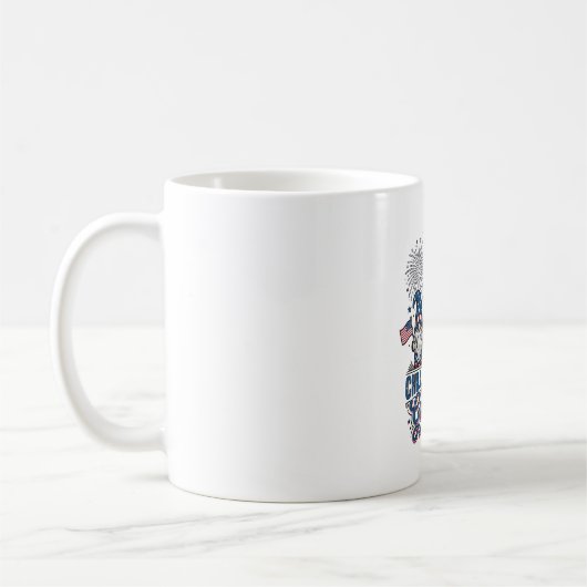 愛国グノーム+私のグノーム仲間と一緒にくつろぎTシャツデザイン コーヒーマグカップ (左)