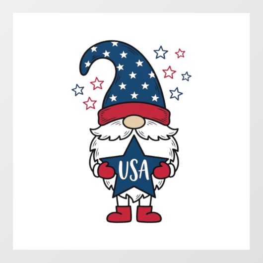 愛国グノームUSAスターベクターTシャツデザイン1 ウィンドウサイン (シート)
