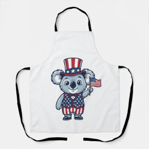 愛国コアラベクター ビンテージTシャツデザイン1 エプロン