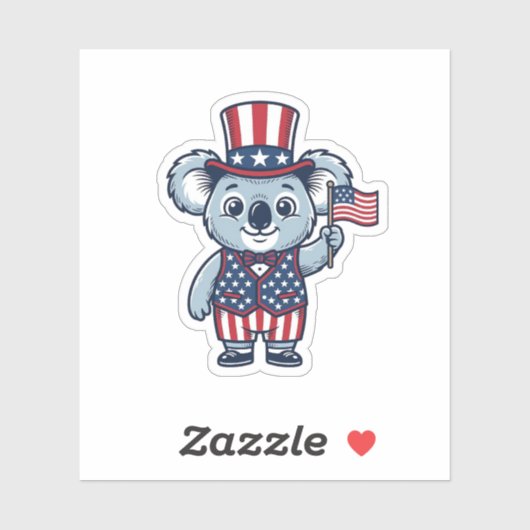 愛国コアラベクター ビンテージTシャツデザイン1 シール (シート)