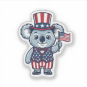 愛国コアラベクター ビンテージTシャツデザイン1 シール (正面)