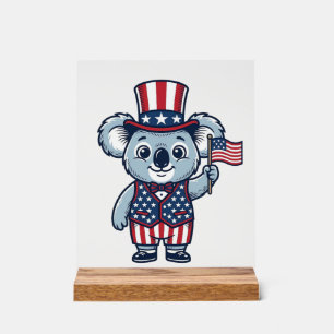 愛国コアラベクター ビンテージTシャツデザイン_1 アクリルサイン