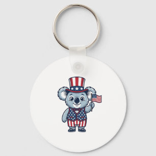 愛国コアラベクター ビンテージTシャツデザイン_1 キーホルダー