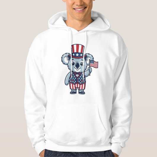 愛国コアラベクター ビンテージTシャツデザイン_1 パーカ (正面)