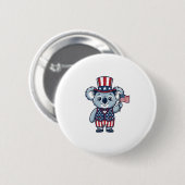 愛国コアラベクター ビンテージTシャツデザイン_1 缶バッジ (正面&裏面)