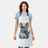 愛国コアラ ビンテージ 彫刻 Tシャツ デザイン 1 エプロン (着用した状態)