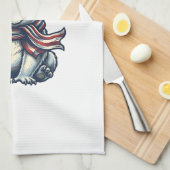 愛国コアラ ビンテージ 彫刻 Tシャツ デザイン 1 キッチンタオル (四つ折り)