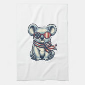 愛国コアラ ビンテージ 彫刻 Tシャツ デザイン 1 キッチンタオル (縦)