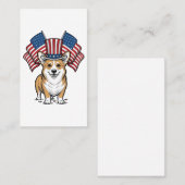 愛国コーギー犬ビンテージ彫刻Tシャツデザイン 名刺 (正面/裏面)