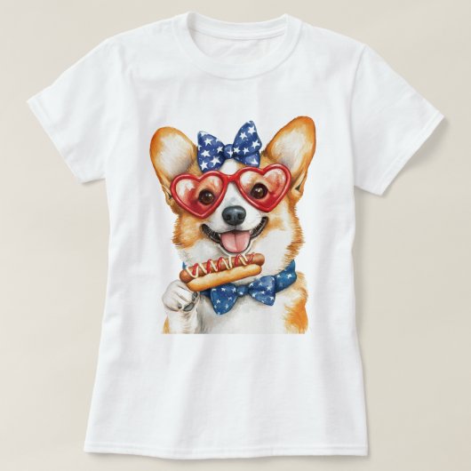愛国コーギー Tシャツ (デザイン正面)