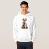 愛国ゴールデンドッグビンテージ彫刻Tシャツ 2 パーカ (正面フル)