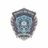 愛国サイバー自由 ドクロ サイバーパンクの未来 フリー シール (正面)