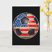 愛国サッカーユニットUSAフラグ カード (黄色い花)