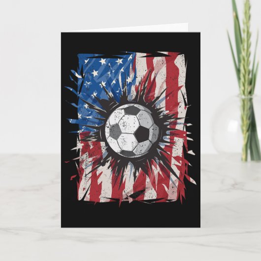 愛国サッカー 7月4日 メンズ USA アメリカ国旗 カード (正面)