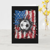 愛国サッカー 7月4日 メンズ USA アメリカ国旗 カード (黄色い花)