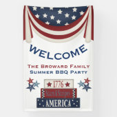 愛国サマーBBQようこそバナー  横断幕 (縦)