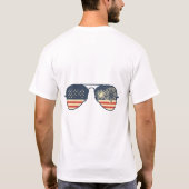愛国サングラス 赤 白 青 Tシャツ (裏面)