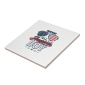 愛国サングラスTシャツデザイン アメリカンな男の子 タイル (側面)