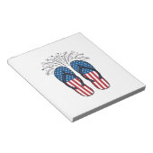 愛国サンダル 花火 サマーTシャツ デザイン ノートパッド (アングル)