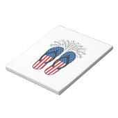 愛国サンダル 花火 サマーTシャツ デザイン ノートパッド (回転)