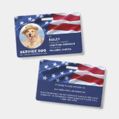 愛国サービスドッグUSAアメリカ国旗の写真ID バッジ (正面＆裏面)