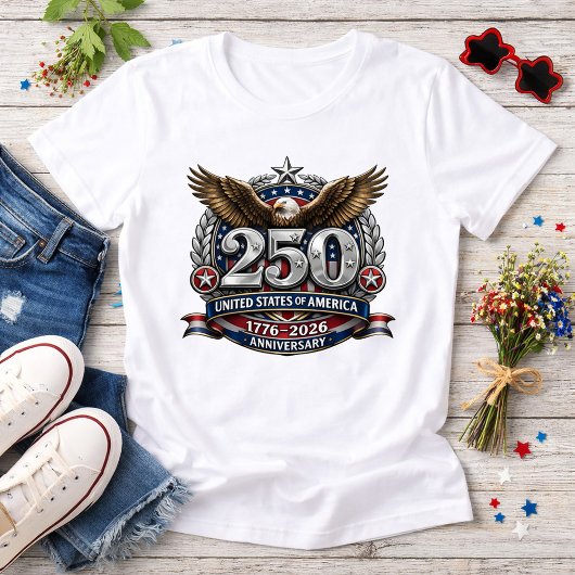 愛国シルバー・セミクワイセンテニアル・エンブレム Tシャツ