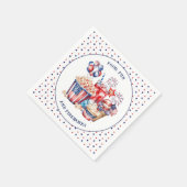 愛国スイーツ&花火7月4日パーティー スタンダードカクテルナプキン (角)