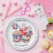 愛国スイーツ&花火7月4日パーティー ペーパープレート (パーティー)