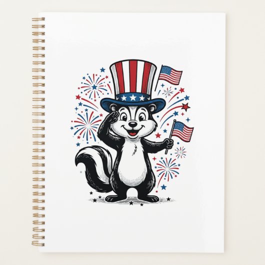 愛国スカンク ビンテージ花火 グラフィックTシャツ_1 プランナー手帳 (正面)