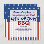 愛国スストライプターズ7月4日招待状 招待状 (正面/裏面)